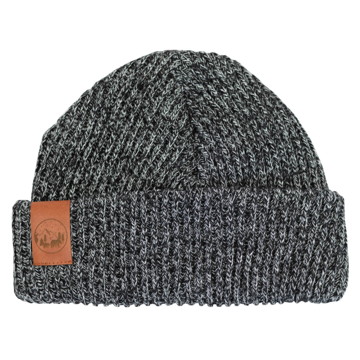 Kids warm beanie melange black and white