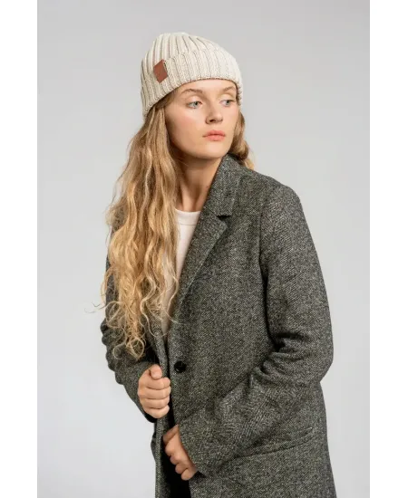Beige organic cotton alkatraz beanie
