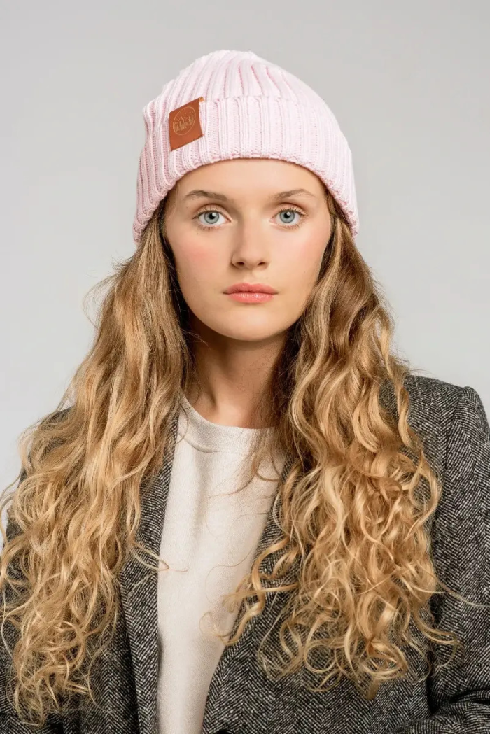 Light pink organic cotton alkatraz beanie