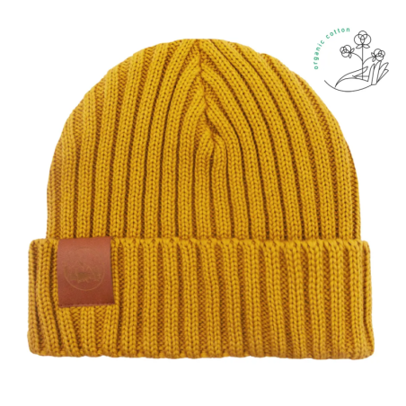 Mustard organic cotton alkatraz beanie
