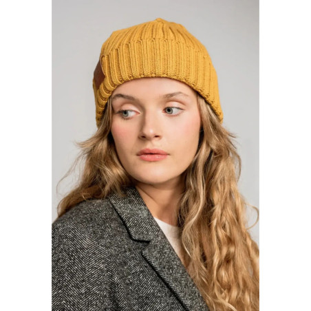 Mustard organic cotton alkatraz beanie