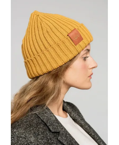 Mustard organic cotton alkatraz beanie