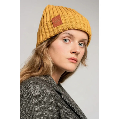 Mustard organic cotton alkatraz beanie