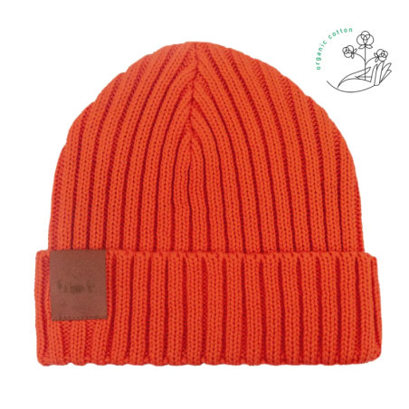 Orange organic cotton alkatraz beanie