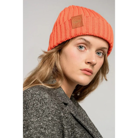 Orange organic cotton alkatraz beanie