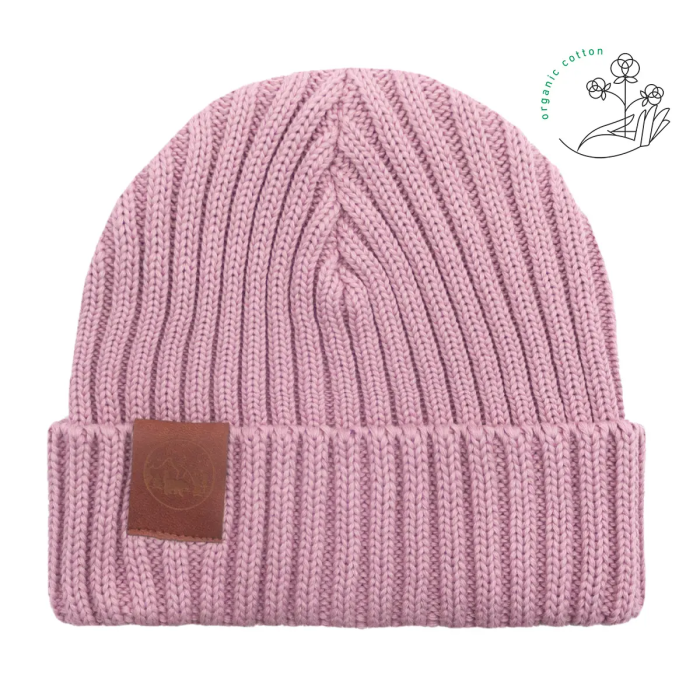 Powder pink organic cotton alkatraz beanie