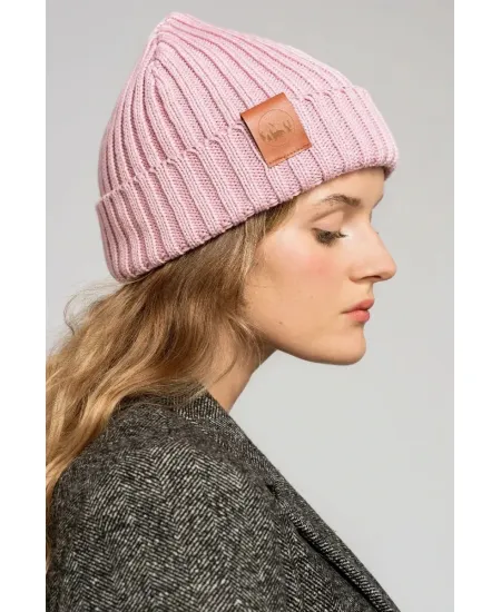 Powder pink organic cotton alkatraz beanie