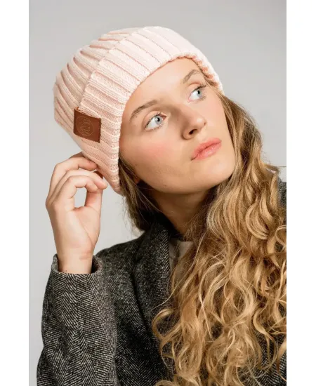 Rose cream organic cotton alkatraz beanie