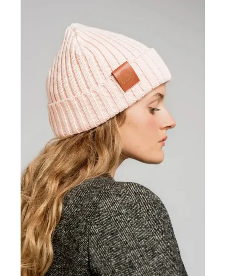 Rose cream organic cotton alkatraz beanie