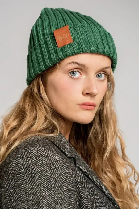 Sage green ogranic cotton alkatraz beanie