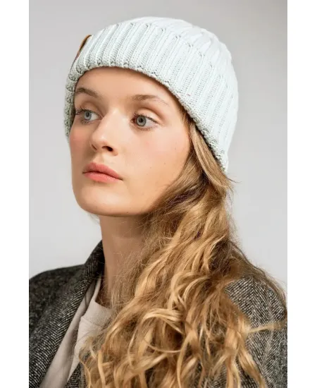 Pearl grey ogranic cotton alkatraz beanie