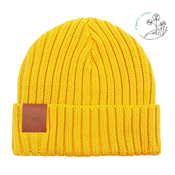 Yellow organic cotton alkatraz beanie