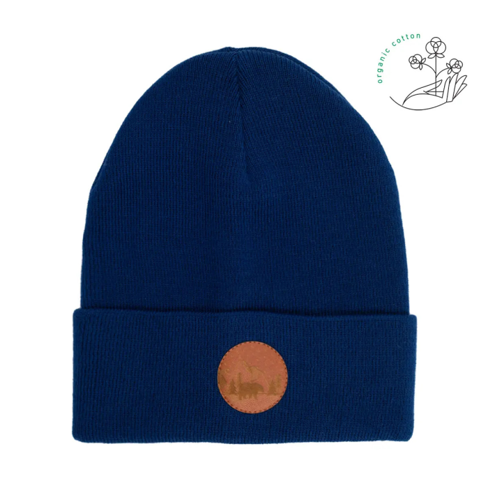Inky blue organic cotton classic beanie
