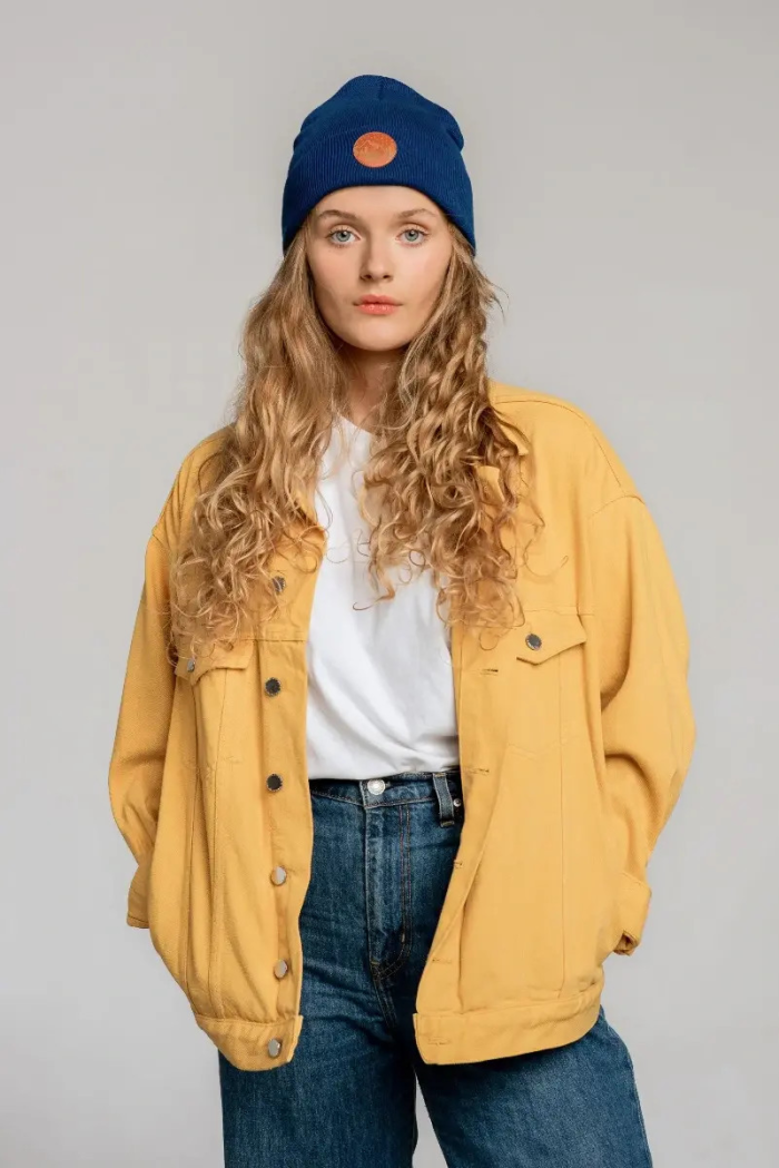 Czapka beanie z bawełny organicznej atramentowa