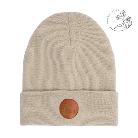 Czapka beanie z bawełny organicznej beżowa