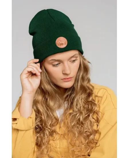 Bottle green organic cotton classic beanie