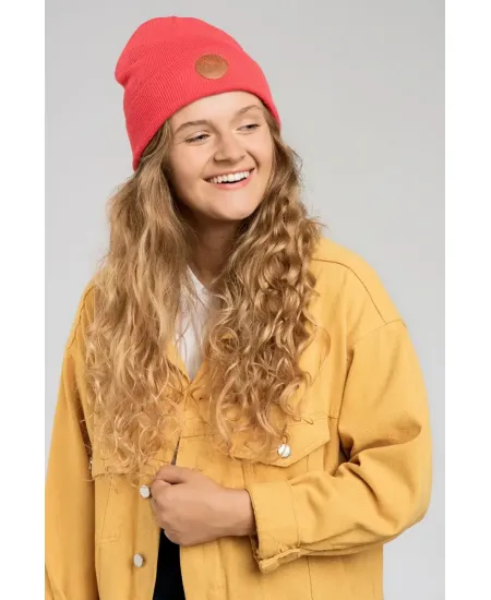 Czapka beanie z bawełny organicznej czerwony tulipan