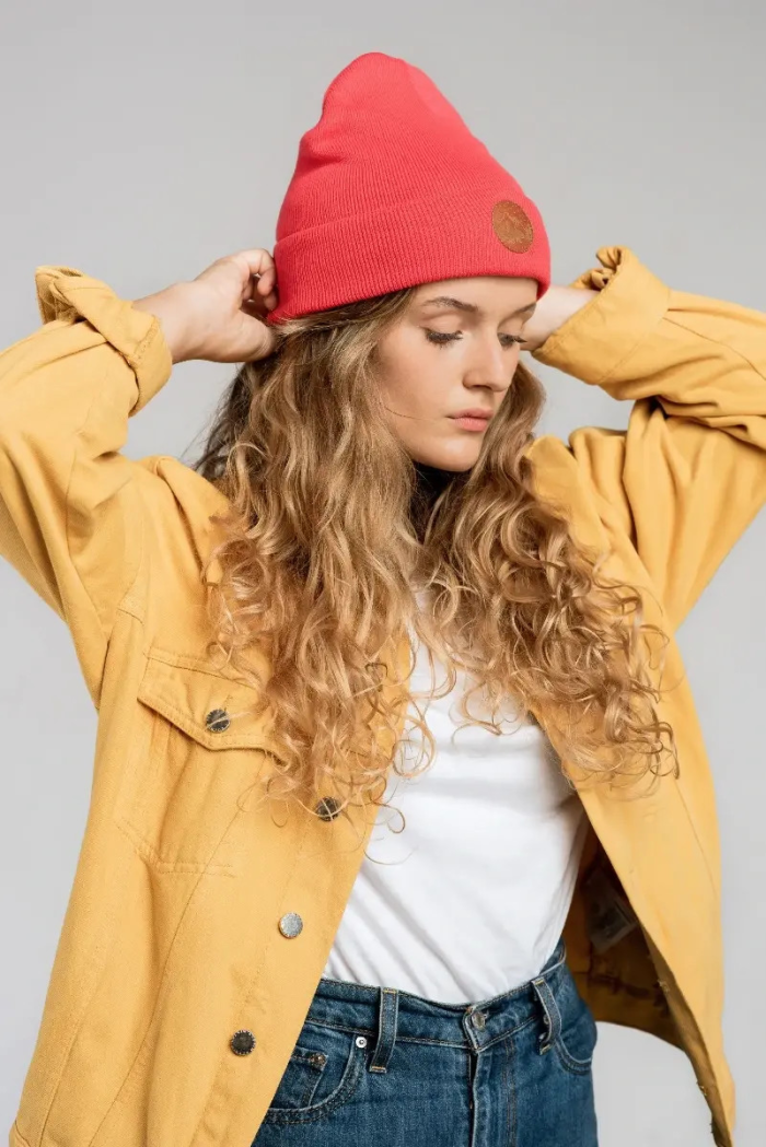 Red tulip organic cotton classic beanie