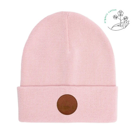Czapka beanie z bawełny organicznej jasny róż