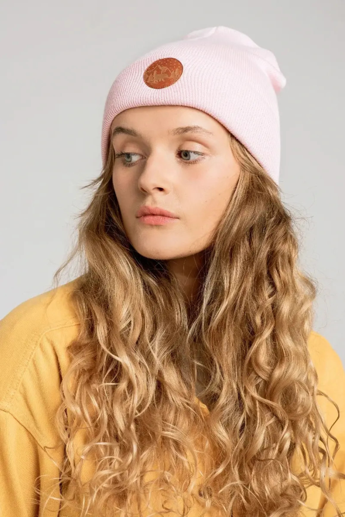 Light pink organic cotton classic beanie