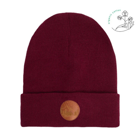 Czapka beanie z bawełny organicznej karminowa