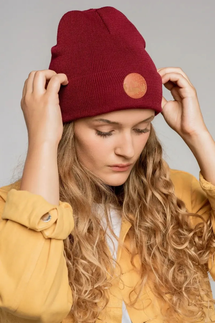 Carmine organic cotton classic beanie