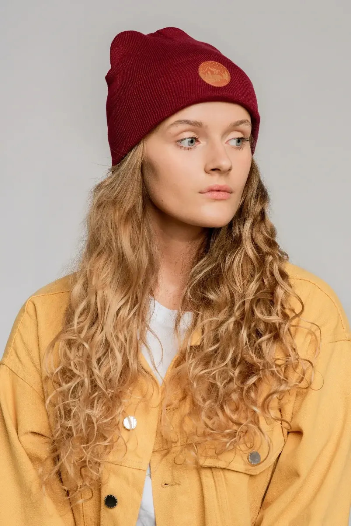 Carmine organic cotton classic beanie