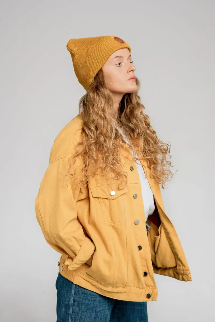 Mustard organic cotton classic beanie
