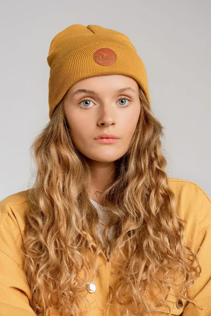 Mustard organic cotton classic beanie