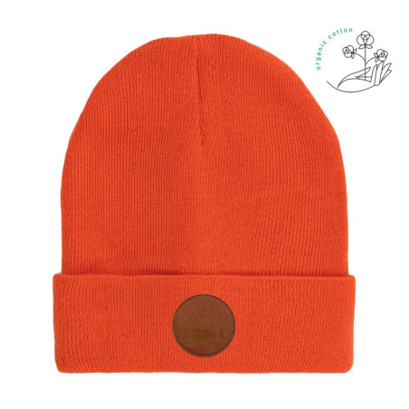 Czapka beanie z bawełny organicznej pomarańczowa