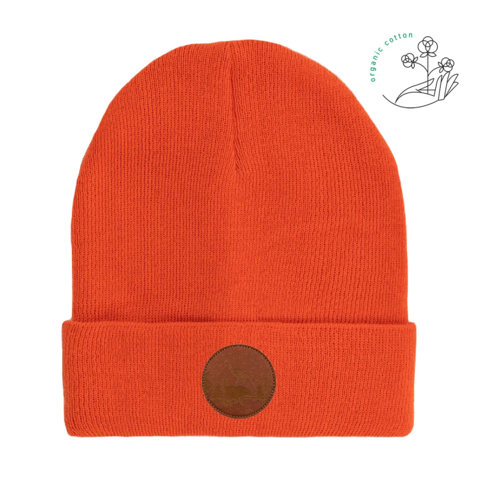 Orange organic cotton classic beanie