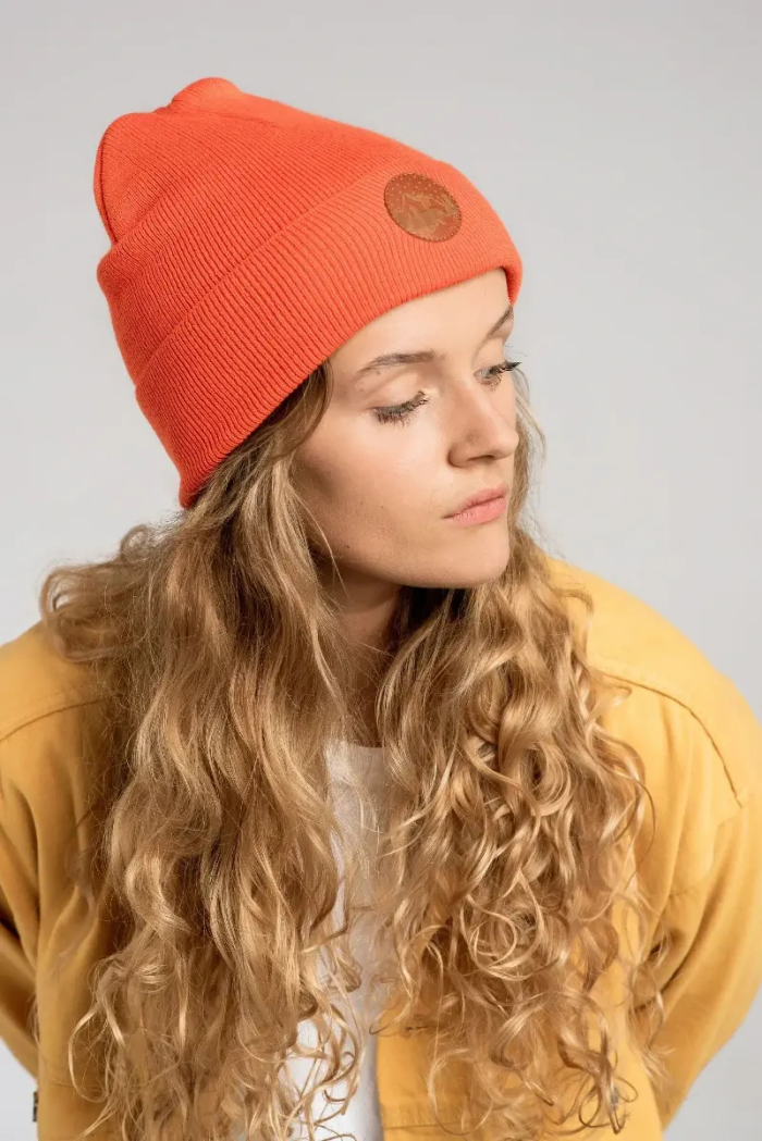 Orange organic cotton classic beanie
