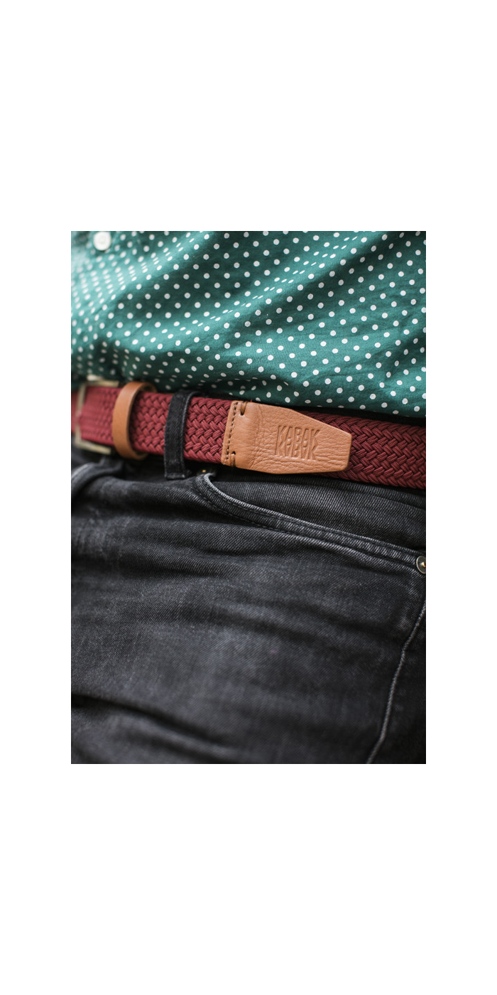 Woven belt dark red