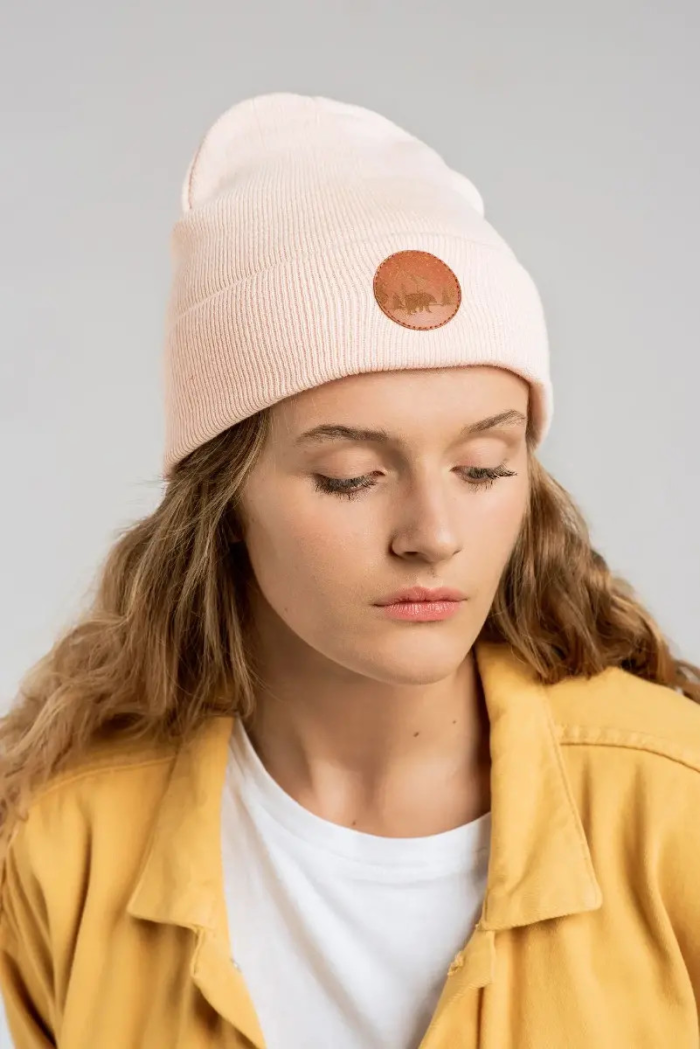 Rose cream organic cotton classic beanie
