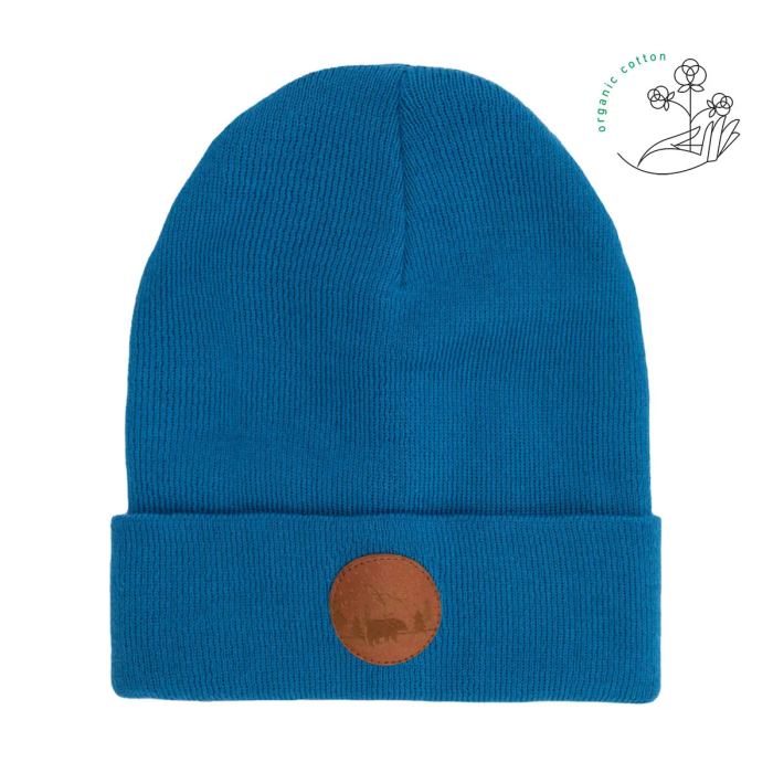Czapka beanie z bawełny organicznej szafirowa