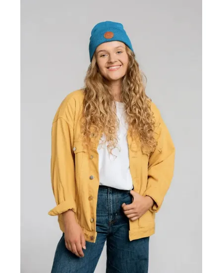 Czapka beanie z bawełny organicznej szafirowa