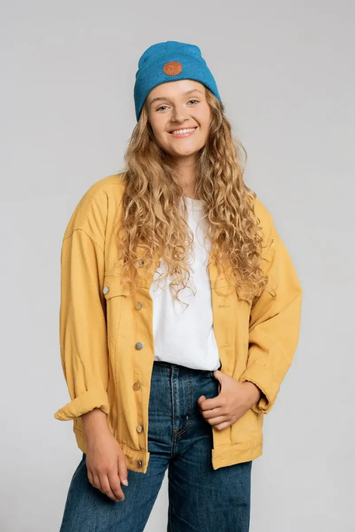 Czapka beanie z bawełny organicznej szafirowa