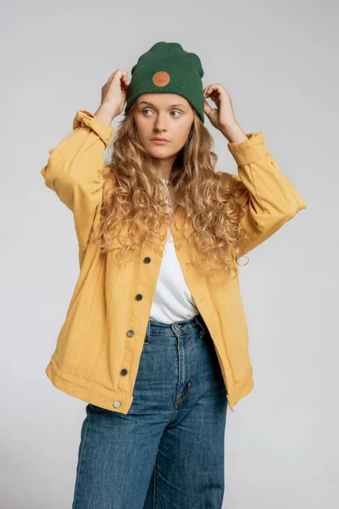 Czapka beanie z bawełny organicznej szałwiowa