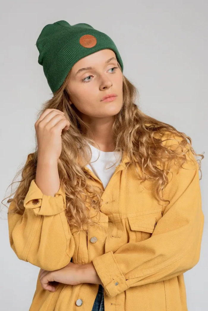 Czapka beanie z bawełny organicznej szałwiowa