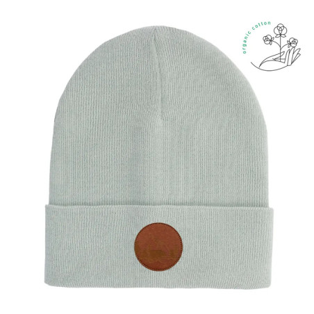 Czapka beanie z bawełny organicznej szara perłowa