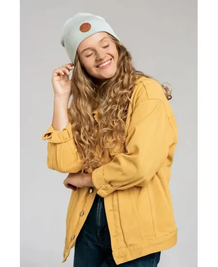 Czapka beanie z bawełny organicznej szara perłowa