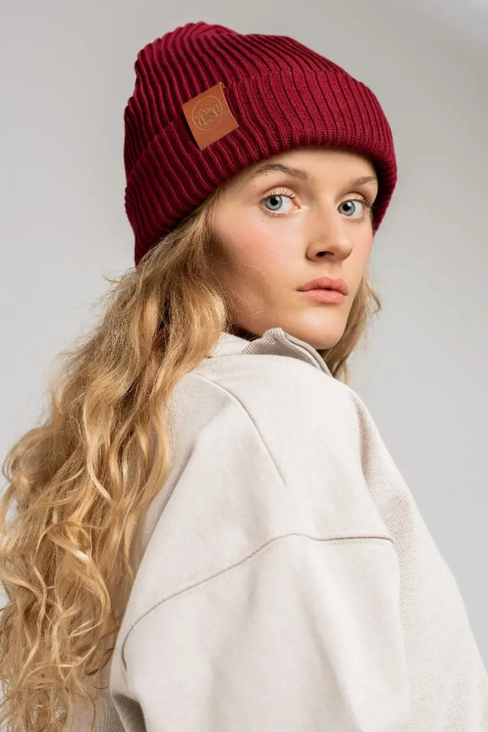 Carmine organic cotton winter beanie