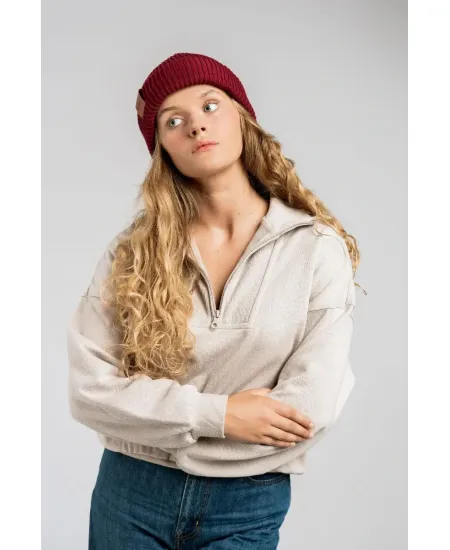Carmine organic cotton winter beanie