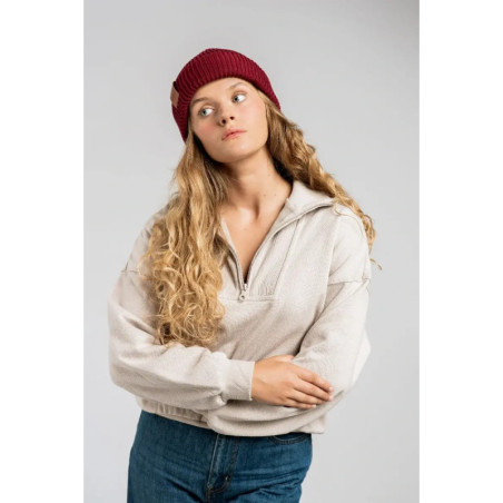 Carmine organic cotton winter beanie
