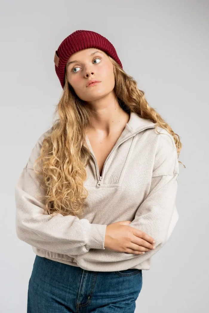 Carmine organic cotton winter beanie