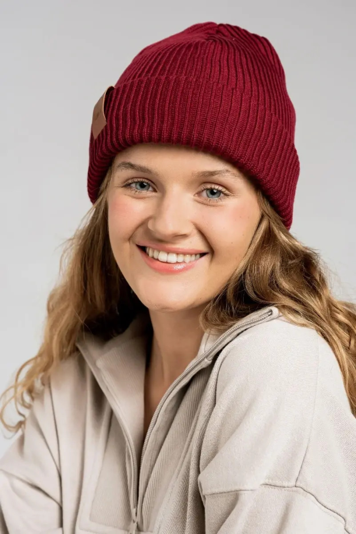 Carmine organic cotton winter beanie