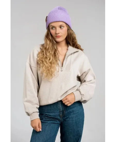 Lilac organic cotton winter beanie