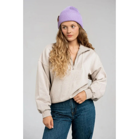 Lilac organic cotton winter beanie