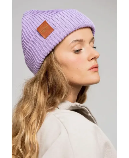 Lilac organic cotton winter beanie