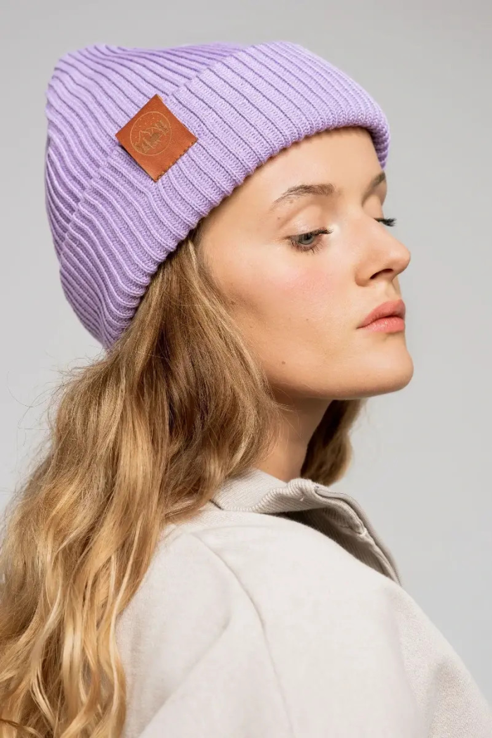 Lilac organic cotton winter beanie